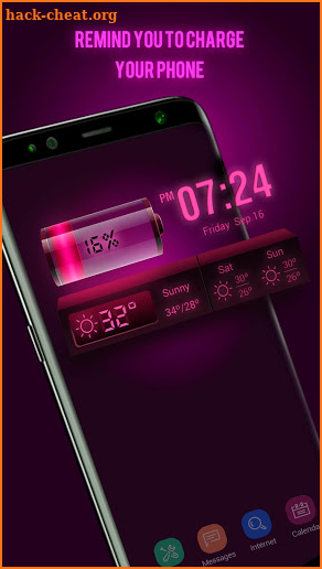 Weather Forecast Widget with Battery and Clock screenshot