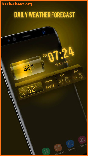 Weather Forecast Widget with Battery and Clock screenshot