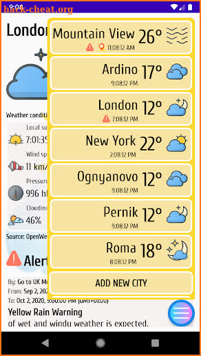 Weather Forecast with Widgets screenshot