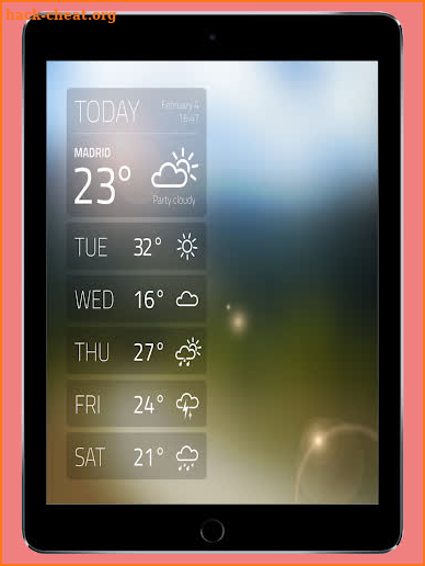 Weather forecasting screenshot