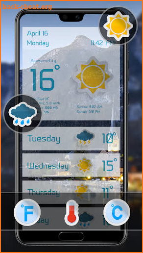 Weather live update - Clock weather forecast screenshot