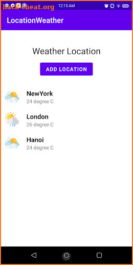 Weather Location - Android screenshot