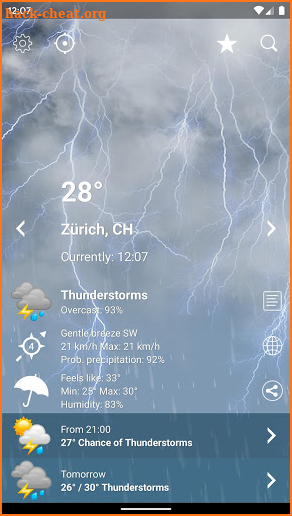 Weather Switzerland XL PRO screenshot