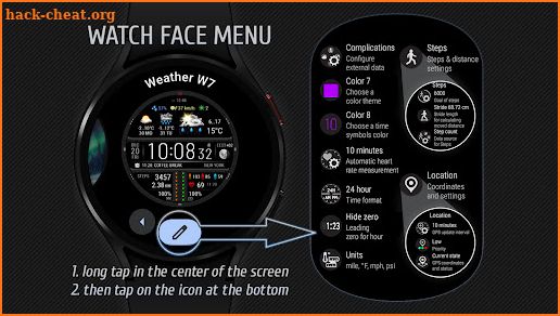 Weather watch face W7 screenshot