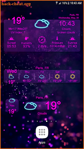 Weather Widget Neon screenshot