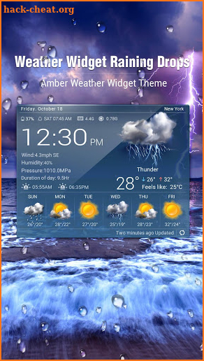Weather Widget Raining Drops screenshot