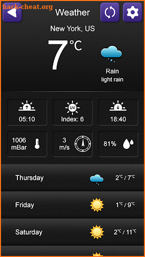 Weather Widget with Clock screenshot