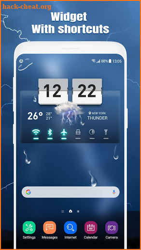 Weather widget with shortcuts screenshot