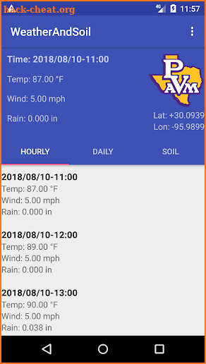 WeatherAndSoil App screenshot
