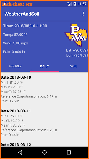 WeatherAndSoil App screenshot