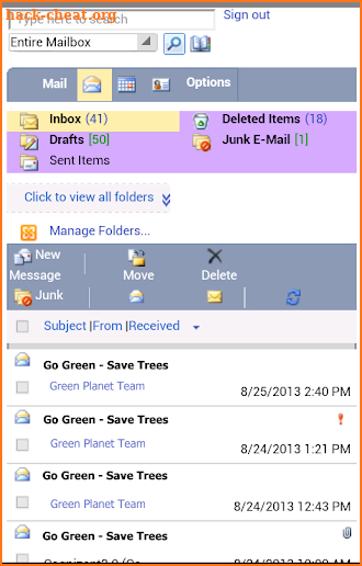 Web Access for Outlook Email screenshot