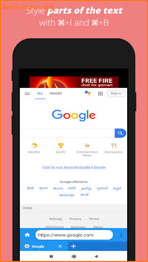 Web browser & search screenshot