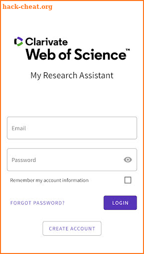 Web of Science MyRA screenshot