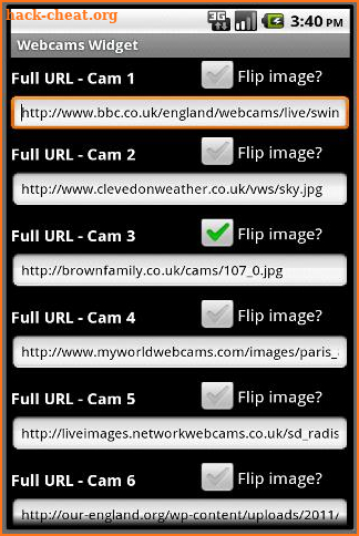 Webcams Widget screenshot