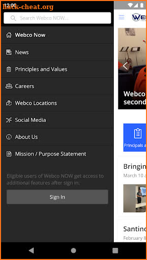 Webco's Trusted Teammate App screenshot