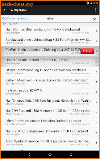 Web@Mail - mobile Mail screenshot