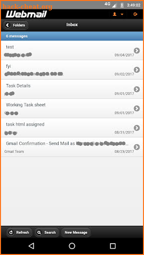 Webmail - webview mobile app screenshot