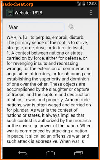 Webster 1828 Dictionary screenshot