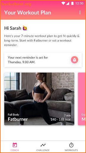 WeBurn: Women Home Workouts, Fitness Plan & Coach screenshot