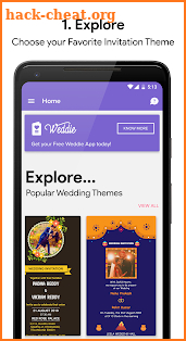 Weddie - Free Digital Wedding Invitation App screenshot