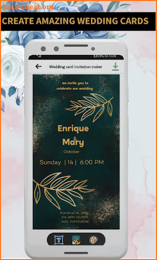 Wedding card invitation maker : greeting card rsvp screenshot