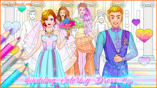 Wedding Coloring Dress Up - Games for Girls screenshot