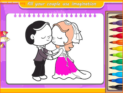wedding coloring pages screenshot