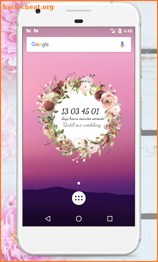 Wedding Countdown Boho Vintage Flower Widget screenshot