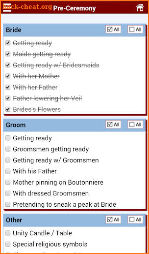 Wedding Pose Checklist screenshot