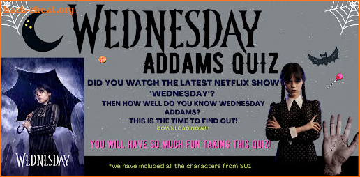 Wednesday Addams Quiz screenshot