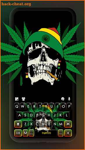 Weed Reggae Skull Keyboard Background screenshot