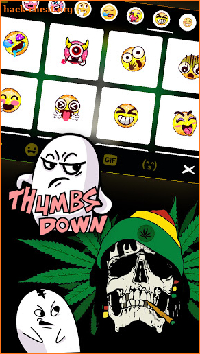 Weed Reggae Skull Keyboard Background screenshot