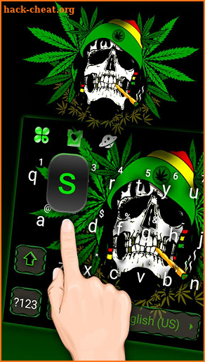 Weed Smoking Skull Keyboard Theme screenshot