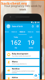 Week by Week Pregnancy App. Contraction timer screenshot
