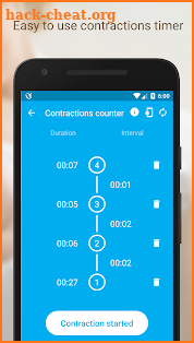 Week by Week Pregnancy App. Contraction timer screenshot