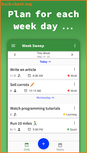 Week Sweep: Weekly Planner, Schedule, Calendar screenshot