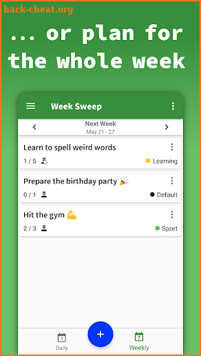 Week Sweep: Weekly Planner, Schedule, Calendar screenshot