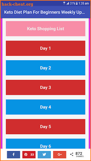 Weekly Keto Diet Plan screenshot
