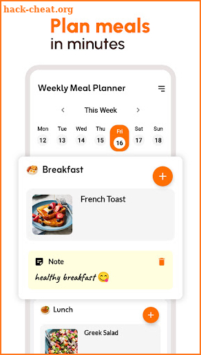 Weekly Meal Planner ReciMe screenshot