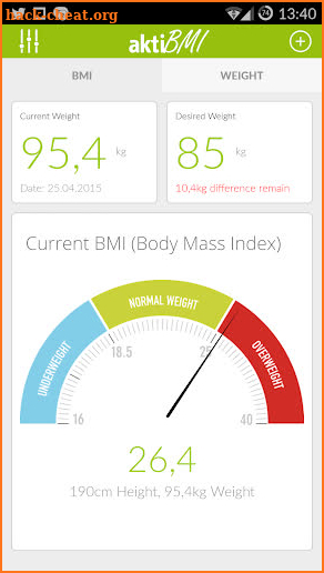 Weight Loss Tracker, BMI screenshot