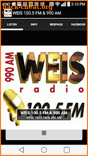 WEIS 100.5 FM & 990 AM screenshot