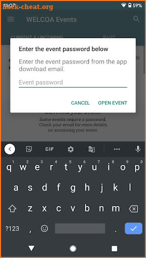 WELCOA Events screenshot