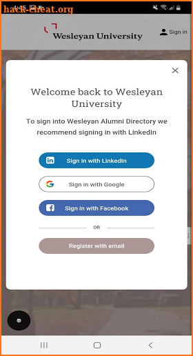 Wesleyan Connect screenshot