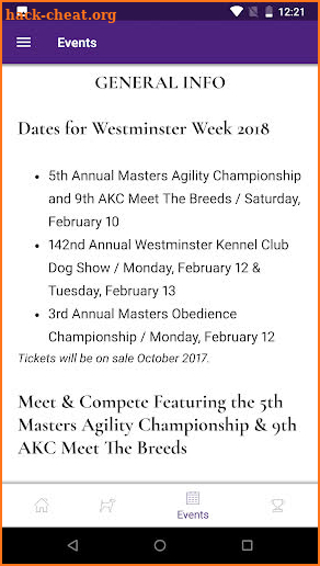 Westminster Kennel Club screenshot