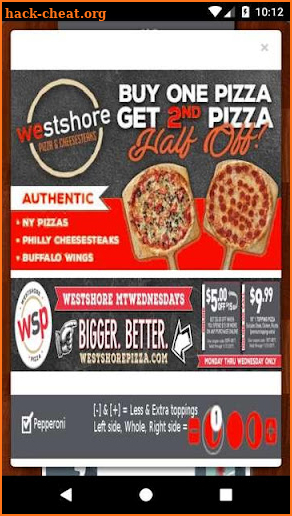 Westshore Pizza & Cheesesteaks screenshot