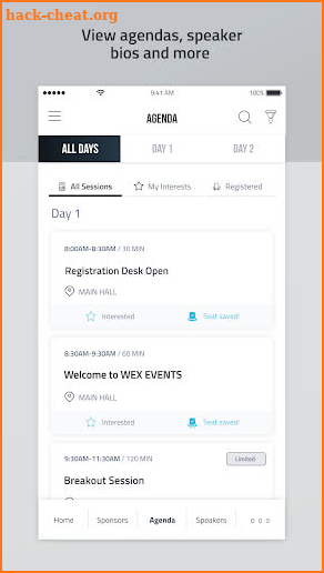 WEX EVENTS screenshot