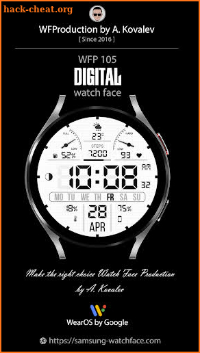 WFP 105 Digital watch face screenshot
