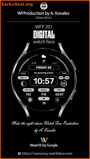 WFP 201 digital watch face screenshot