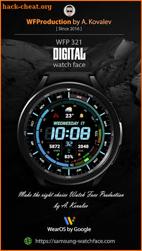 WFP 321 Digital Watch Face screenshot