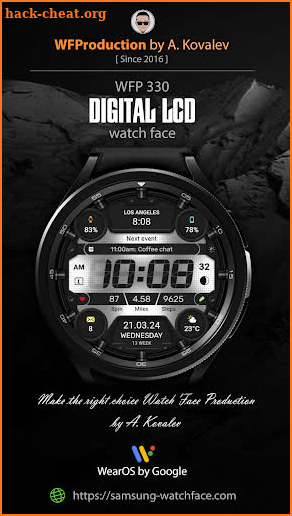 WFP 330 Digital LCD Watch Face screenshot